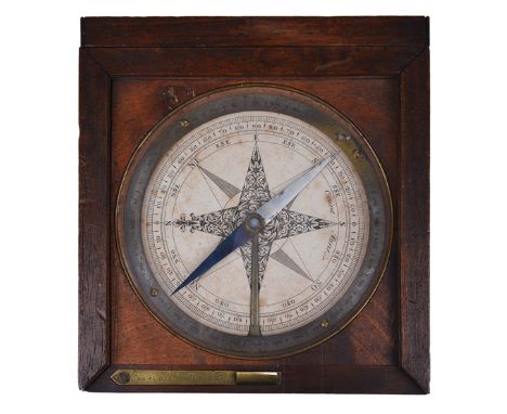 A FRENCH SURVEYING COMPASS BY JACQUES CANIVET, CIRCA 1760, with 4in. printed compass rose signed Canivet AParis by South, hal