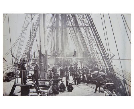 A VICTORIAN MARINE ALBUM, CIRCA 1870, comprising an assortment of mainly naval images, approximately twenty-five photographic