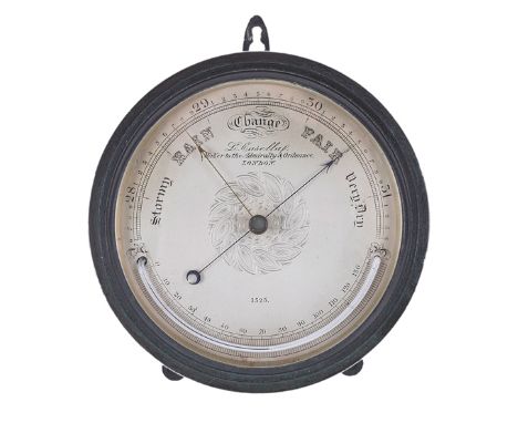 A LATE 19TH-CENTURY ANEROID BAROMETER BY L. CASELLA, LONDON, the 6in. silvered dial signed as per title, inscribed and number