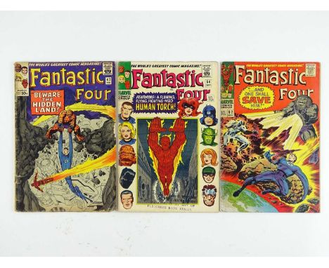 FANTASTIC FOUR #47, 54, 62 - (3 in Lot) - (1966/67 - MARVEL - UK Price Variant) - Includes First appearance of Blastaar + Fir