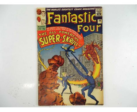 FANTASTIC FOUR #18 (1963 - MARVEL - UK Price Variant) - First appearance and Origin of the Super-Skrull + Full-page illustrat