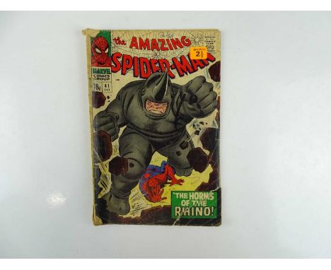AMAZING SPIDER-MAN #41 - (1966 - MARVEL - UK Price Variant) - First appearance of the Rhino - John Romita Sr. Cover and Inter