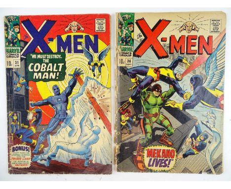 X-MEN #31 &amp; 36 - (2 in Lot) - (1967 - MARVEL - UK Price Variant) - Includes First appearances of Mekano, Cobalt Man and o