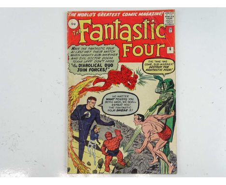FANTASTIC FOUR #6 (1962 - MARVEL - UK Price Variant) - KEY FF Issue - First Marvel super-villain Team-Up as Sub-Mariner and D