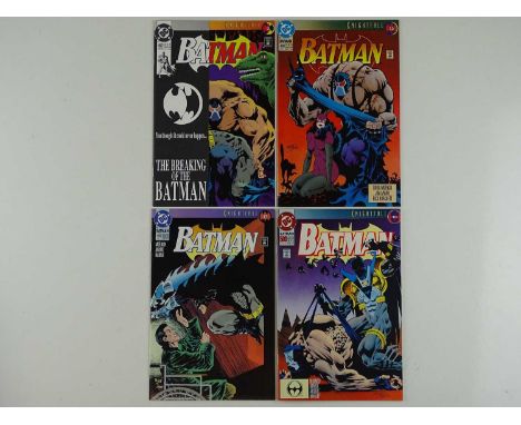 BATMAN #497, 498, 499, 500 - (4 in Lot) - (1993 - DC) - Classic Cover + Classic 'Breaking of the Bat Storyline' + Bane, Azrae