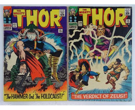 THOR #127 &amp; 129 - (2 in Lot) - (1966 - MARVEL - UK Price Variant) - Includes First appearance of Pluto + Hercules, Ares, 