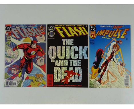 FLASH #0 &amp; 100 + IMPULSE #1 - (3 in Lot) - (1994/95 - DC) - Includes First appearance in solo title for Impulse - Flat/Un