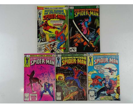 SPECTACULAR SPIDER-MAN #1, 54, 55, 56, 57 - (5 in Lot) - (1976/81 - MARVEL - UK Price Variant) - Includes First appearance Ta