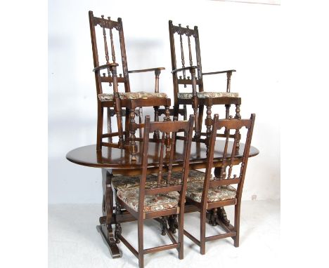 A set of six 1930’s Old Colonial Ercol dining chairs. The set comprising of two carver chairs and four standard dining chairs