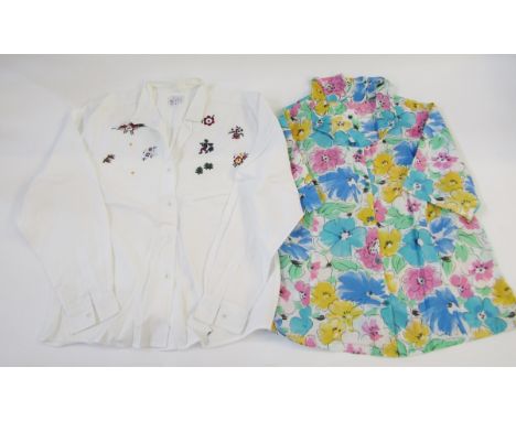 A quantity of vintage 1970's and 80's shirts and blouses to include Jaeger, Clara Cotman, Made in Italy, Bonjour, Liberty Pri