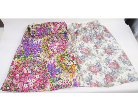 A quantity of vintage skirts and trousers to include a pair of lady's Benetton cotton trousers grey and cream stripe, a Escad