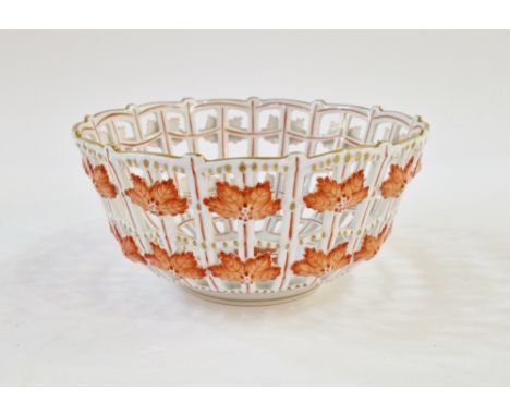 A Herend pierced bowl with floral decoration, stamped to base, height 7.5cm, diameter 15.5cmCondition ReportThere are no appa