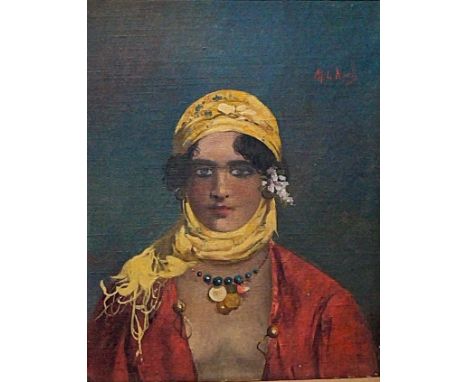 Koch, M.L. 20.Jh.)"Halbportrait einer jungen Orientalin"; ÖL/LW/Karton; rechts oben sign.; ca. 24 x 19 cm; R (30,5 x 26 x 4 c