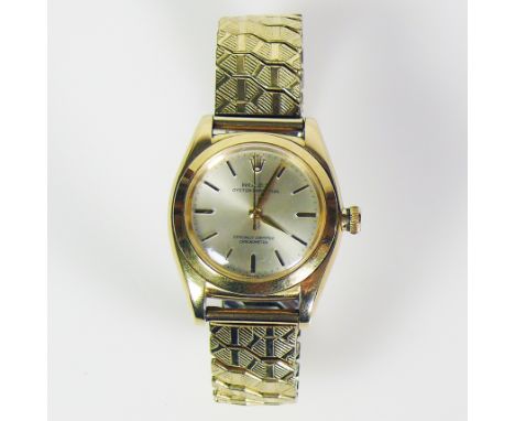 ROLEX-Armbanduhr (um 1950)"Oyster Perpetual"; 18ct GG-Gehäuse; OFFICIALLY CERTIFIED CHRONOMETER; D: Gehäuse 32 mm; Automatik;