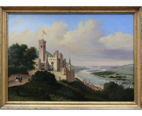 Barth, Johann Wilhelm Gottfried (attr., Magdeburg 1779 - 1852 Rheinsberg/Mark)"Rheinlandschaft" um 1825; Blick auf Schloss St