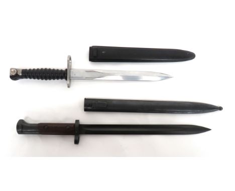 Czech M1923 Bayonet And Swiss M1957 SIG Bayonet consisting Czech bayonet. &nbsp;11 3/4 inch, single edged blade with fuller. 