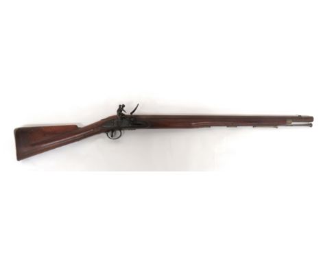 Scarce Volunteer Flintlock Carbine By "Raper Of Leeds" 11 bore, 28 inch, browned barrel. &nbsp;Front stud sight. &nbsp;Breech