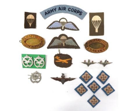 20 x Airborne Forces Badges including white metal, KC Parachute Reg beret badge ... 2 x white metal, KC Parachute Reg collars