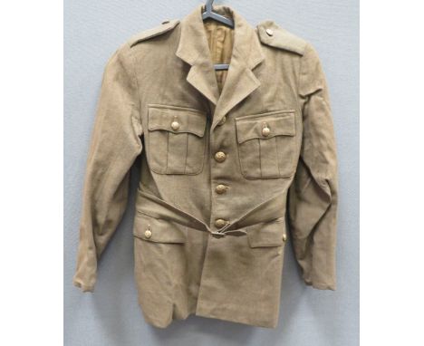 WW2 ATS OR's Service Dress Tunic khaki, fine woollen, single breasted, open collar tunic. &nbsp;Pleated chest pockets and low