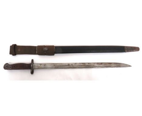British 1907 Pattern SMLE Bayonet, Royal Air Force Issue 17 1/2 inch, single edged blade with fuller. &nbsp;Forte with maker 