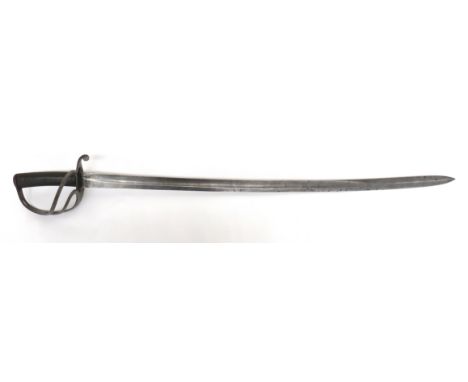 1853 Cavalry Trooper's Sword 34 3/4 inch, single edged, slightly curved blade. &nbsp;Large fuller. &nbsp;Forte with Ordnance 