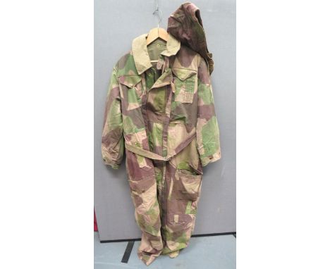 Rare WW2 Dated Camouflaged Tank Crew Oversuit green, tan and brown camouflaged, heavy waterproof canvas suit. &nbsp;Two full 