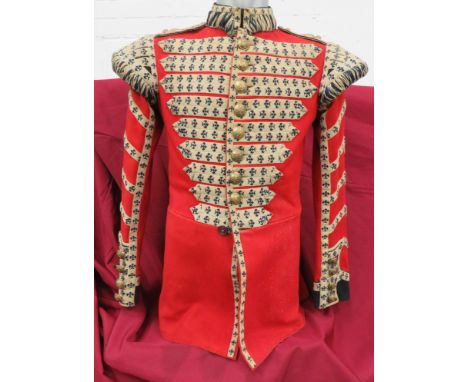 Grenadier Guards Bandsman Tunic scarlet, single breasted tunic. &nbsp;High collar with Band lace and fringing. &nbsp;Guards p