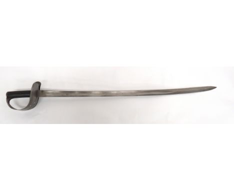 1882 Cavalry Trooper's Sword 34 1/2 inch, single edged, slightly curved blade. &nbsp;Large fuller. &nbsp;Forte with Ordnance 