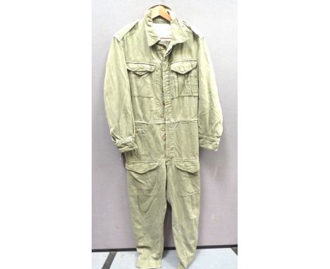 WW2 Pattern Denim Tank Suit green denim, one piece suit. &nbsp;Front button closure. &nbsp;Right chest patch pocket. &nbsp;Le