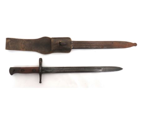 Italian M1891 Carcano Bayonet 11 3/4 inch, single edged blade with back edge sharpened point. &nbsp;Wide fuller. &nbsp;Forte 