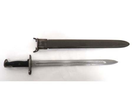 American M1942 Bayonet For The 1903 Springfield Rifle 15 3/4 inch, single edged blade with sharpened back edge point. &nbsp;C
