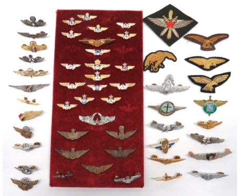 54 x Various Foreign Aircrew And Parachutist Wings various countries including bullion embroidery ... Embroidery ... Gilt ...
