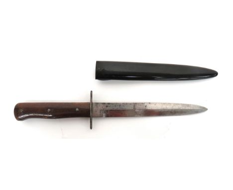 WW2 German Trench Boot Knife 6 1/2 inch, single edged blade with back edge sharpened point. &nbsp;Forte with small Ordnance s