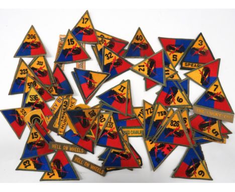 Quantity Of American Armoured Formation Badges embroidery include 2nd Armoured ... 3rd Armoured ... 21st Armoured ... 30th Ar