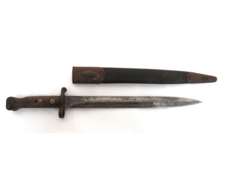 M1888 MK1 2nd Type Bayonet Regimentally Marked "A &amp; SH" 12 inch, double edged blade. &nbsp;The forte with crowned VR cyph