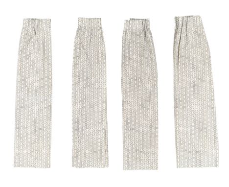 Elissa Aalto (1922-1994) for Artek  Group of scarce early 'H55' pattern curtains, comprising large pair of curtains and two s
