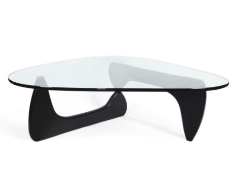 Isamu Noguchi (1904-1988) for Vitra Coffee table, circa 2010 Ebonished ash, glass Glass top marked 'Ismau Noguchi, Vitra Desi