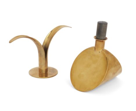 Pierre Forsell (1925-2004) for Skultuna Liquor decanter, together with an Ivar Ålenius-Björk for Ystad Metall 'Liljan' candle