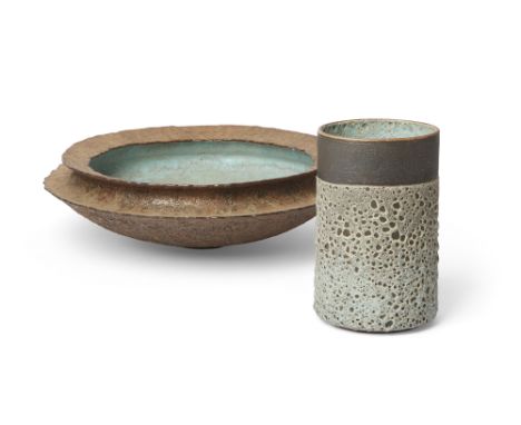 The Studio Works of Deirdre Burnett (1939-2022) Studio Pottery and Contemporary Ceramics Large double rimmed crater bowl, and