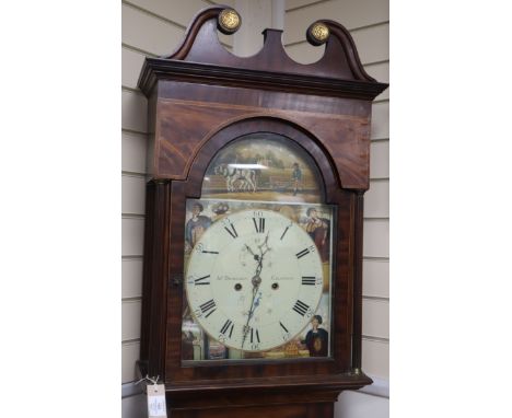 A George III mahogany eight day longcase clock by Douglas Galston H.217cm