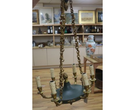 An Empire style six light ceiling shade