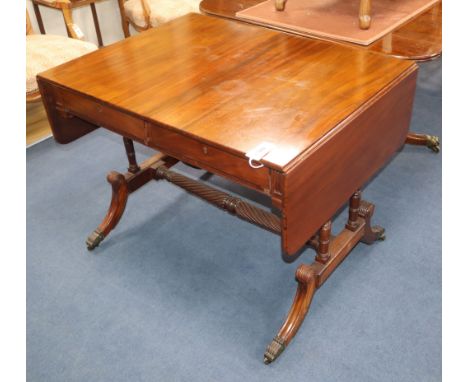 A Regency mahogany sofa table W.94cm