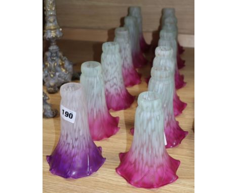 A set of twelve opaque glass lamp shades