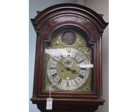 Thomas Waller, Preston. A late 18th century oak and mahogany crossbanded eight day longcase clock, the gilt brass dial with p