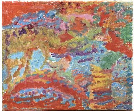 Rose HILTON (1931-2019) Garden in AlloaOil on canvas Signed and inscribed to the back Studio seal to the back 25 x 30.5cmThis