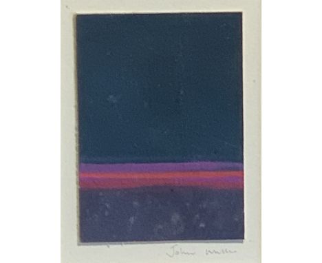 John MILLER (1931-2002)SunsetGouacheSigned, signed inscribed and dated 1993 to the back10 x 7cmThis very personal collection 