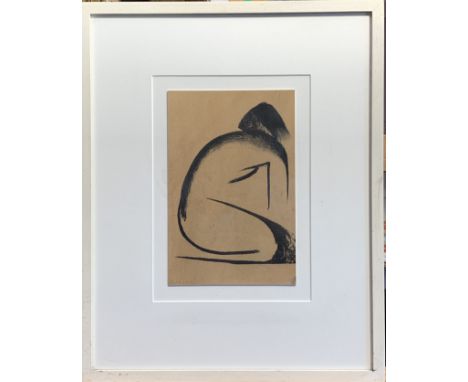 Mary STORK (1938-2007)Luna Kneeling Ink and pastel on card Signed Further signed to the back26.5 x 17.5cmThis very personal c