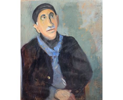 Rose HILTON (1931-2019) Portrait of Yankel FeatherOil on canvasSigned and dated 1992 to the backStudio seal to the back 61 x 