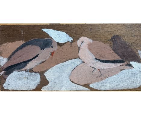 Rose HILTON (1931-2019) Birds  Oil on panelInscribed to the back 'A little birthday card with many best wishes and love to yo