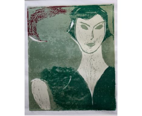 Rose HILTON (1931-2019) Nile WomanScreenprint Signed, inscribed and dated '93Numbered 2/8 Studio seal to the back Sight size 